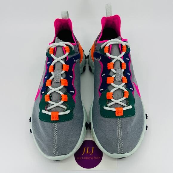 Nike Women's React Element 55 Sneakers 'Wolf Grey Multi-Color' BQ2728-006 Size 7 - Picture 3 of 11